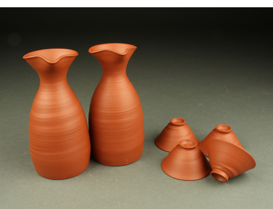 お買い得，定番人気 人間国宝 三代 山田 常山 梨皮 朱泥 徳利